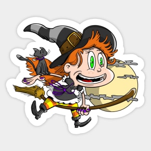 Witchy Cartoon Character Sticker